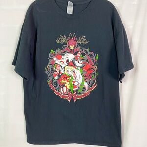 Hazbin Hotel Christmas Holiday Classic Black T-Shirt XL